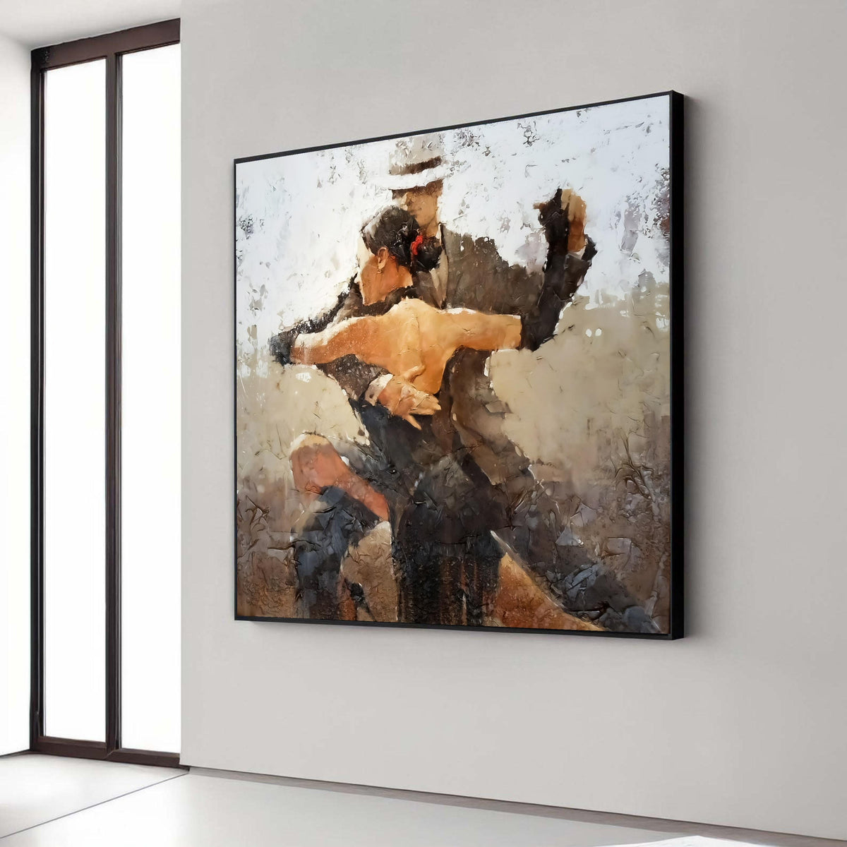 Passionate Tango Dance Couple, Abstract Canvas Wall Art, Romantic Ballroom Scene, Painting Print, Elegant Home Decor Gift Art, Home Decor