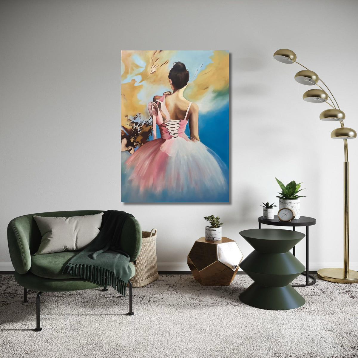Elegant Ballerina Back View Canvas, Pink Tutu Dance Art, Ballet Slippers Wall Decor, Graceful Dance Canvas, Modern Home Gift Art, Home Decor