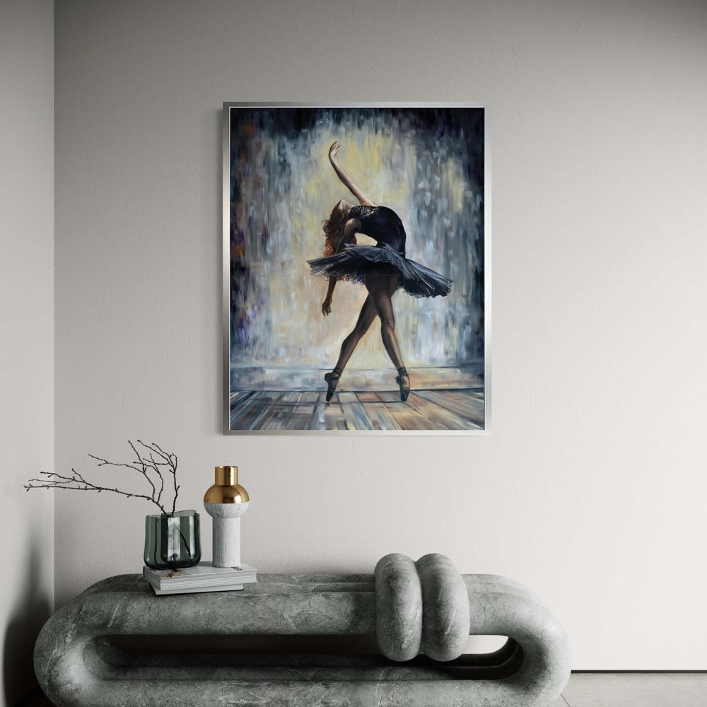 Elegant Ballerina Dance Pose Canvas, Ballet Wall Art, Contemporary Dance Painting, Black Tutu Canvas, Home Decor Canvas Gift Art, Home Decor