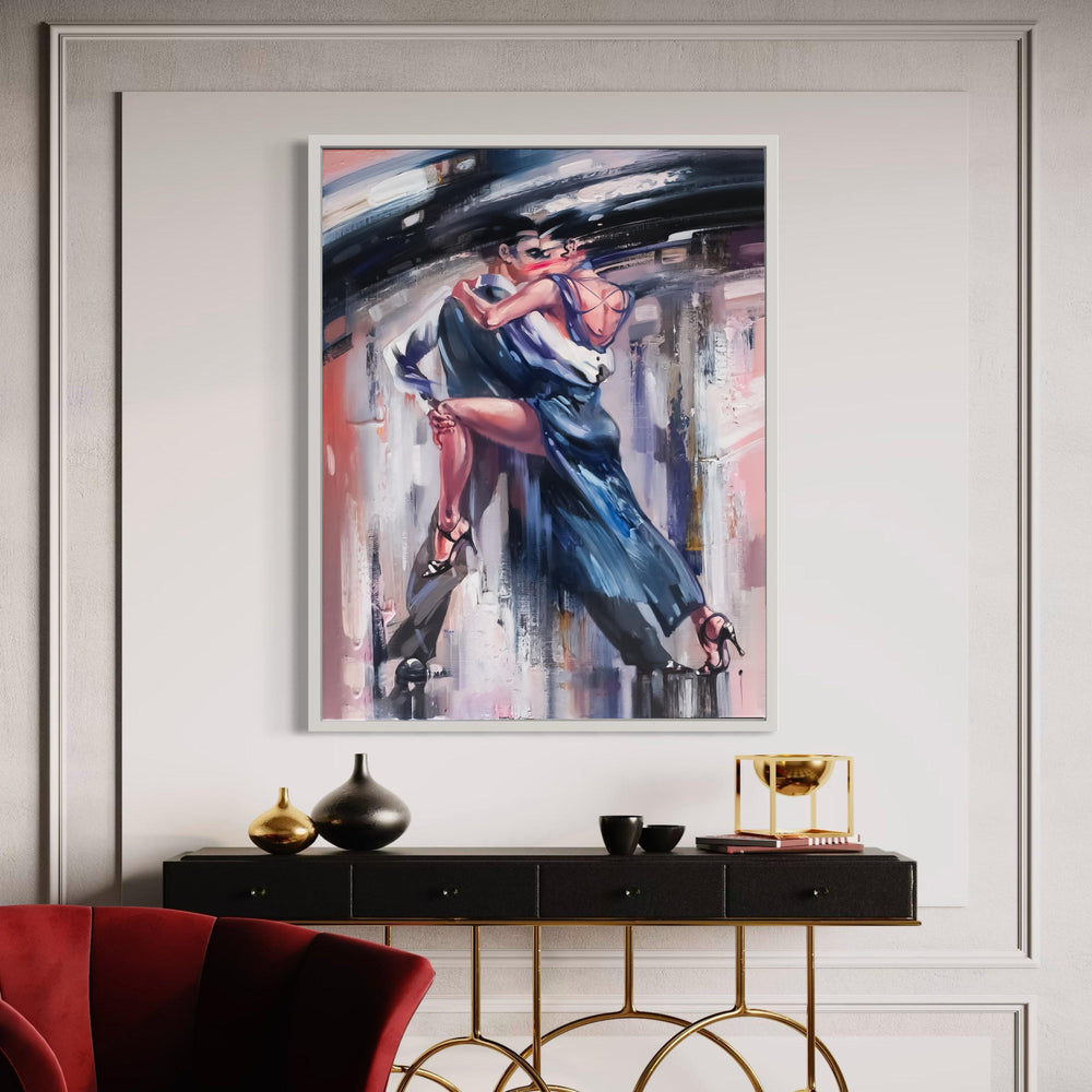 Passionate Dance Couple Canvas, Abstract Tango Wall Art, Romantic Home Decor, Modern Expressionist Canvas, Ready to Gift Art, Home Decor