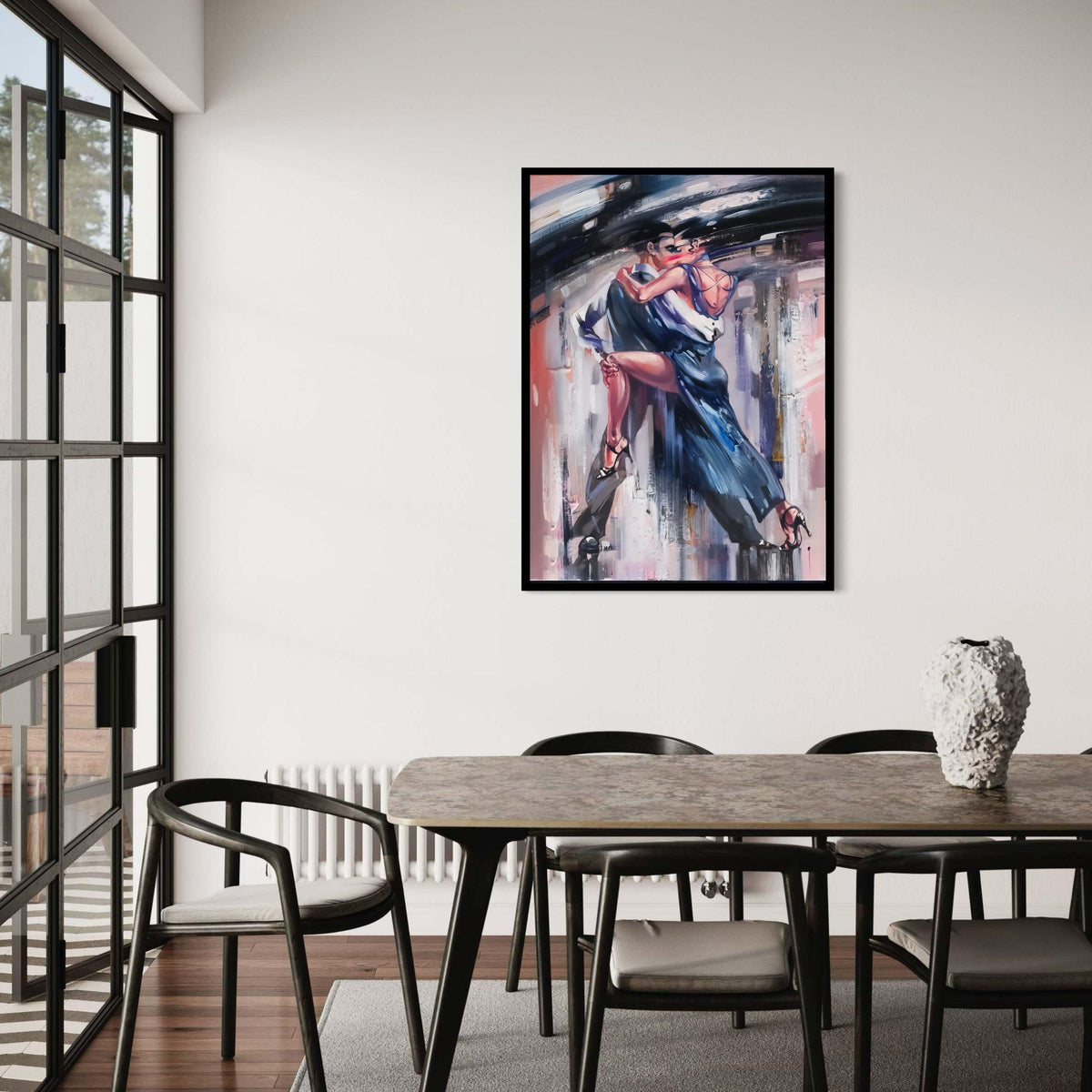 Passionate Dance Couple Canvas, Abstract Tango Wall Art, Romantic Home Decor, Modern Expressionist Canvas, Ready to Gift Art, Home Decor