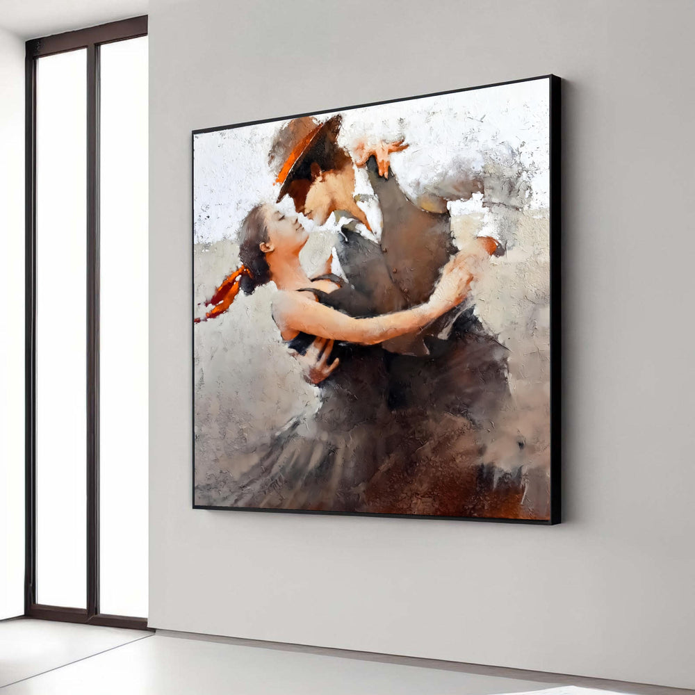Passionate Tango Dance Couple Canvas, Romantic Dance Wall Art, Ballroom Dancing Canvas, Vintage Style Home Decor, Gift Art, Home Decor