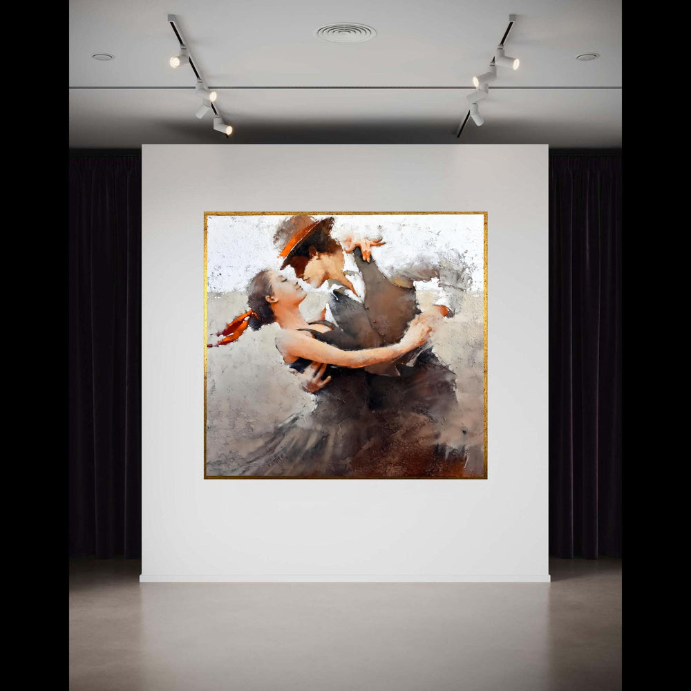 Passionate Tango Dance Couple Canvas, Romantic Dance Wall Art, Ballroom Dancing Canvas, Vintage Style Home Decor, Gift Art, Home Decor