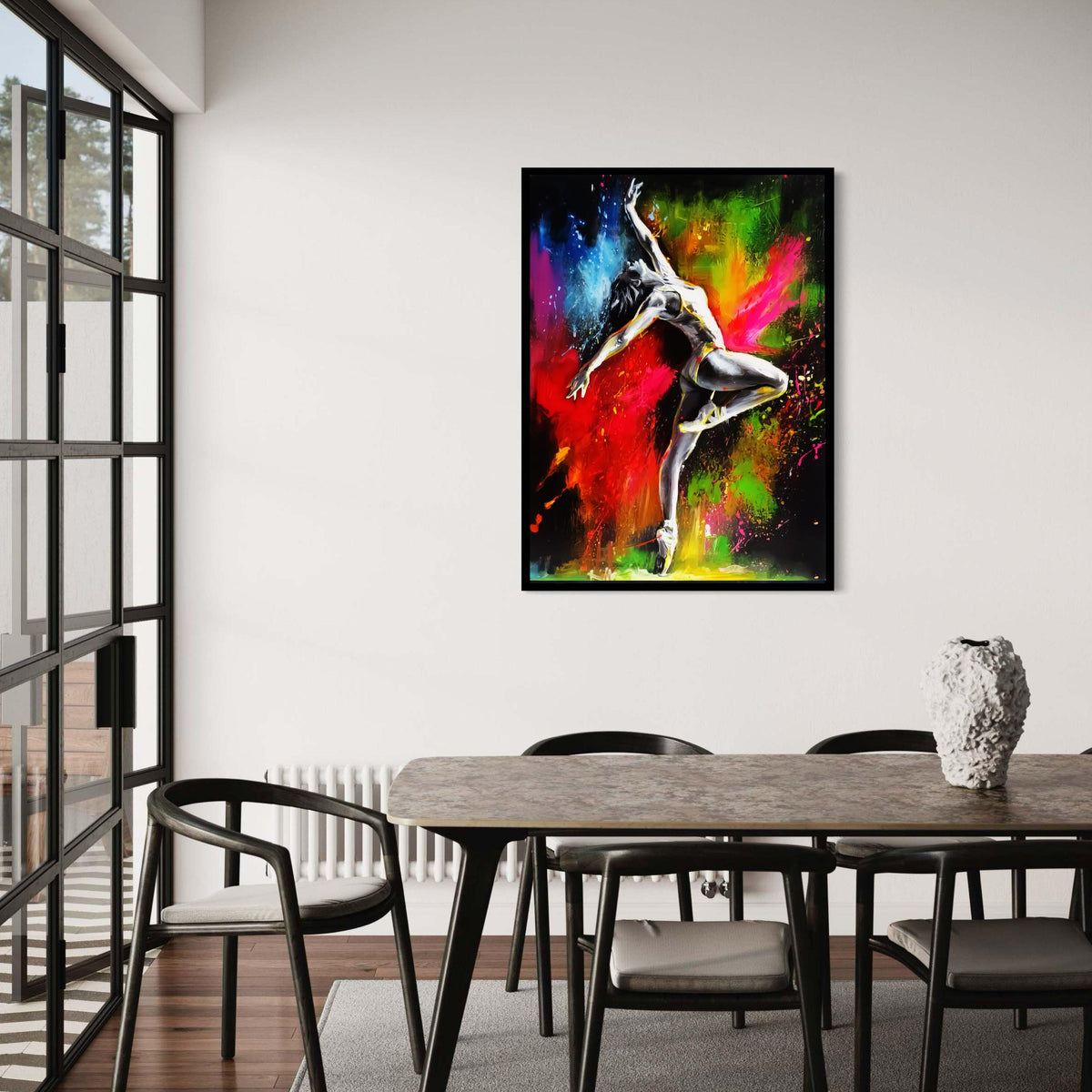 Vibrant Ballet Dance Canvas Wall Art, Modern Abstract Dancer Painting, Colorful Performance Art Decor, Contemporary Gift Art, Home Decor