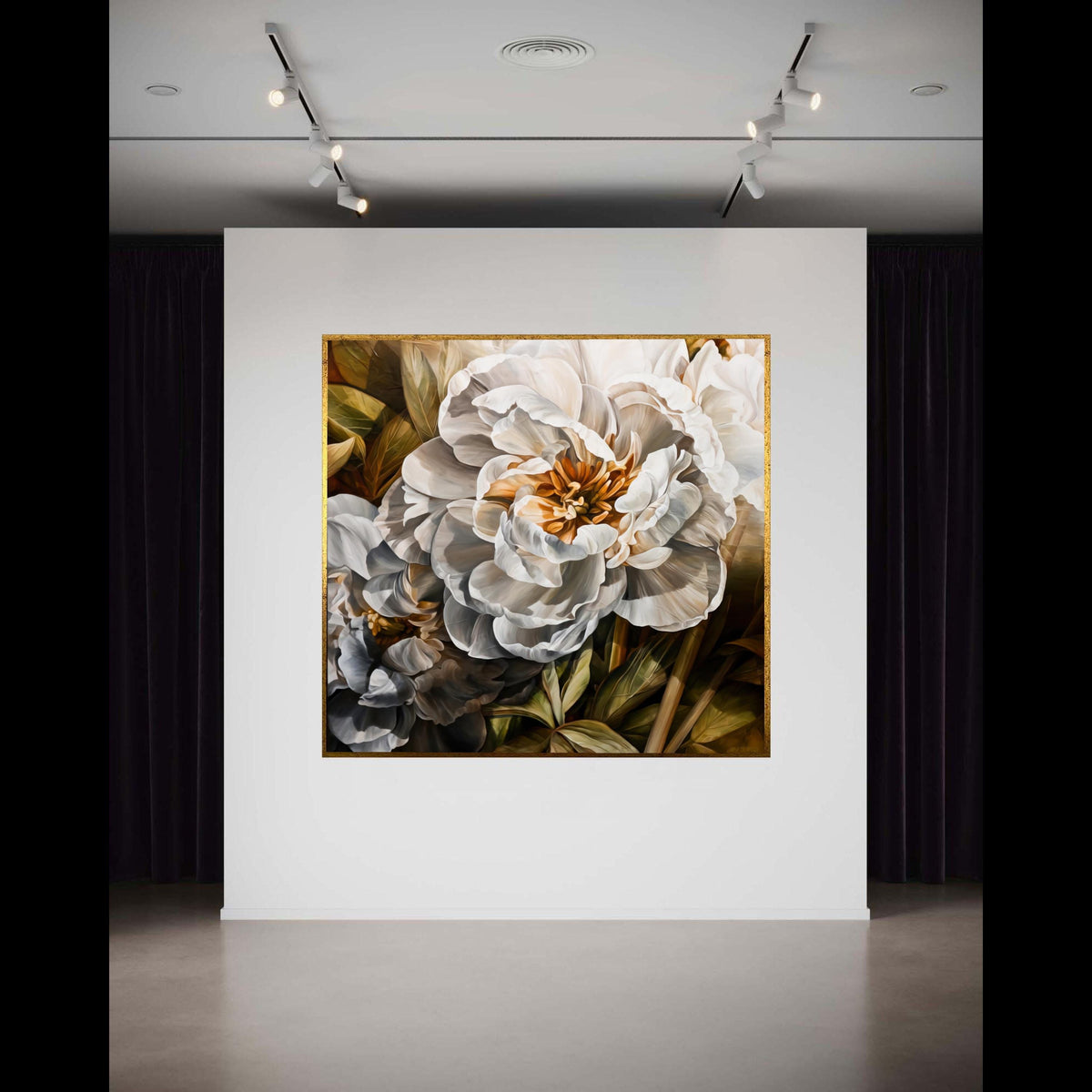 Elegant White Peony Canvas, Floral Wall Art, Botanical Flower Canvas, Nature Inspired Home Decor, Ready to Hang Canvas Gift Art, Home Decor