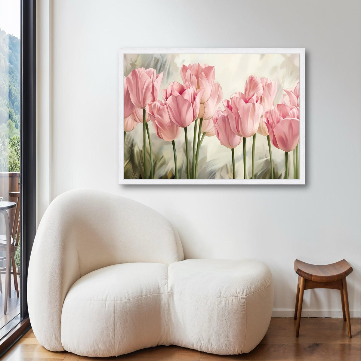 Soft Pink Tulips Canvas, Floral Wall Art, Spring Flowers Painting, Botanical Canvas Decor, Nature Blossom Artwork, Gift Art, Home Decor