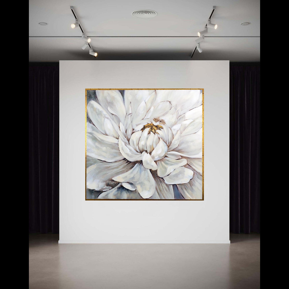 Elegant White Flower Canvas, Large Floral Wall Art, Soft Petal Closeup, Neutral Home Decor, Botanical Canvas Print, Gift Art, Home Decor