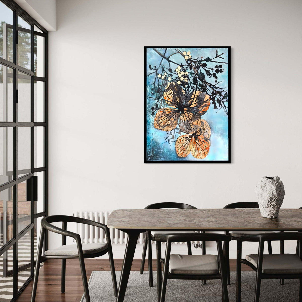 Delicate Autumn Leaves Canvas, Botanical Wall Art, Nature Inspired Canvas Decor, Floral Branch Painting, Home Gift Art, Home Decor