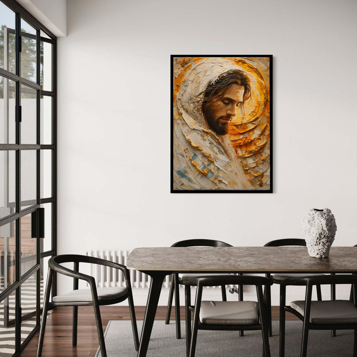 Inspirational Jesus Portrait Canvas, Religious Wall Art, Spiritual Christian Decor, Abstract Painting, Faith Canvas Gift Art, Home Decor