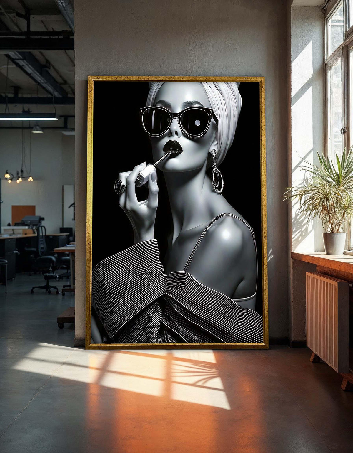 Audrey Hepburn Black and White Art, Glamorous Vintage Woman Portrait, Elegant Wall Decor, Timeless Fashion Canvas, Retro Chic Art Gift