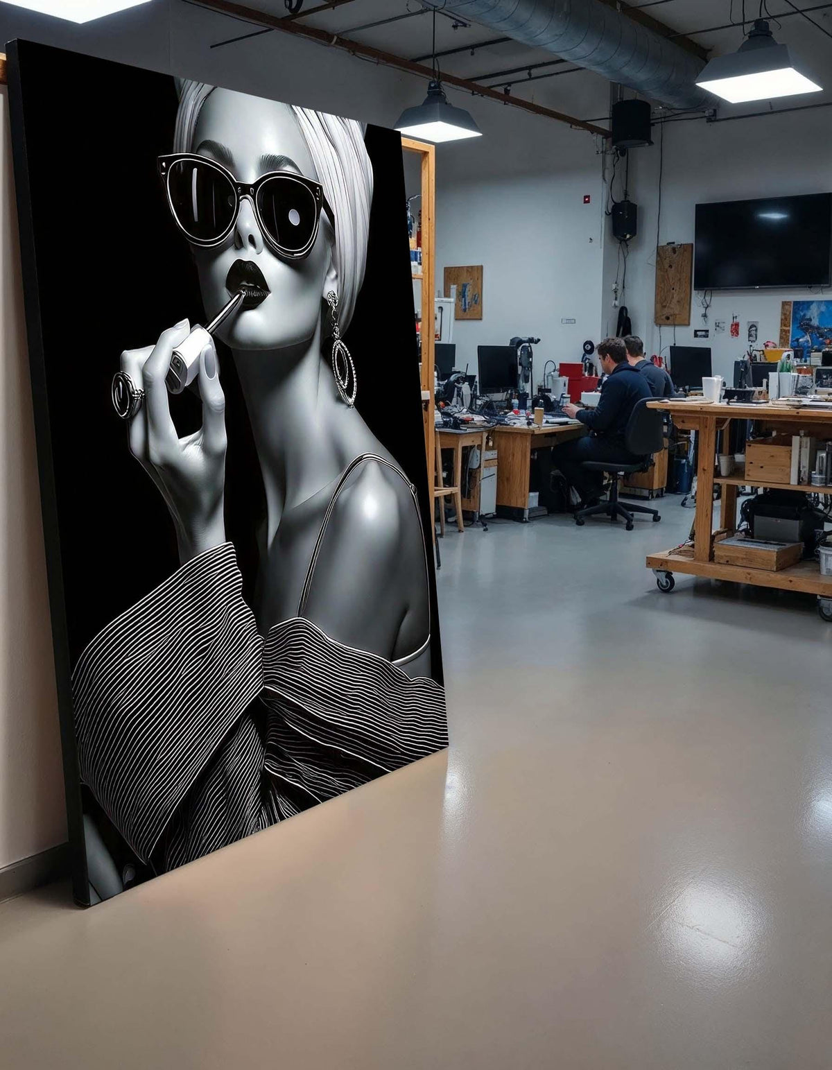 Audrey Hepburn Black and White Art, Glamorous Vintage Woman Portrait, Elegant Wall Decor, Timeless Fashion Canvas, Retro Chic Art Gift
