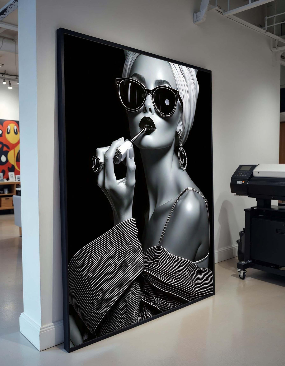 Audrey Hepburn Black and White Art, Glamorous Vintage Woman Portrait, Elegant Wall Decor, Timeless Fashion Canvas, Retro Chic Art Gift