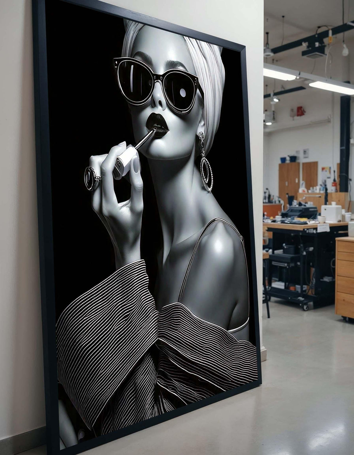 Audrey Hepburn Black and White Art, Glamorous Vintage Woman Portrait, Elegant Wall Decor, Timeless Fashion Canvas, Retro Chic Art Gift