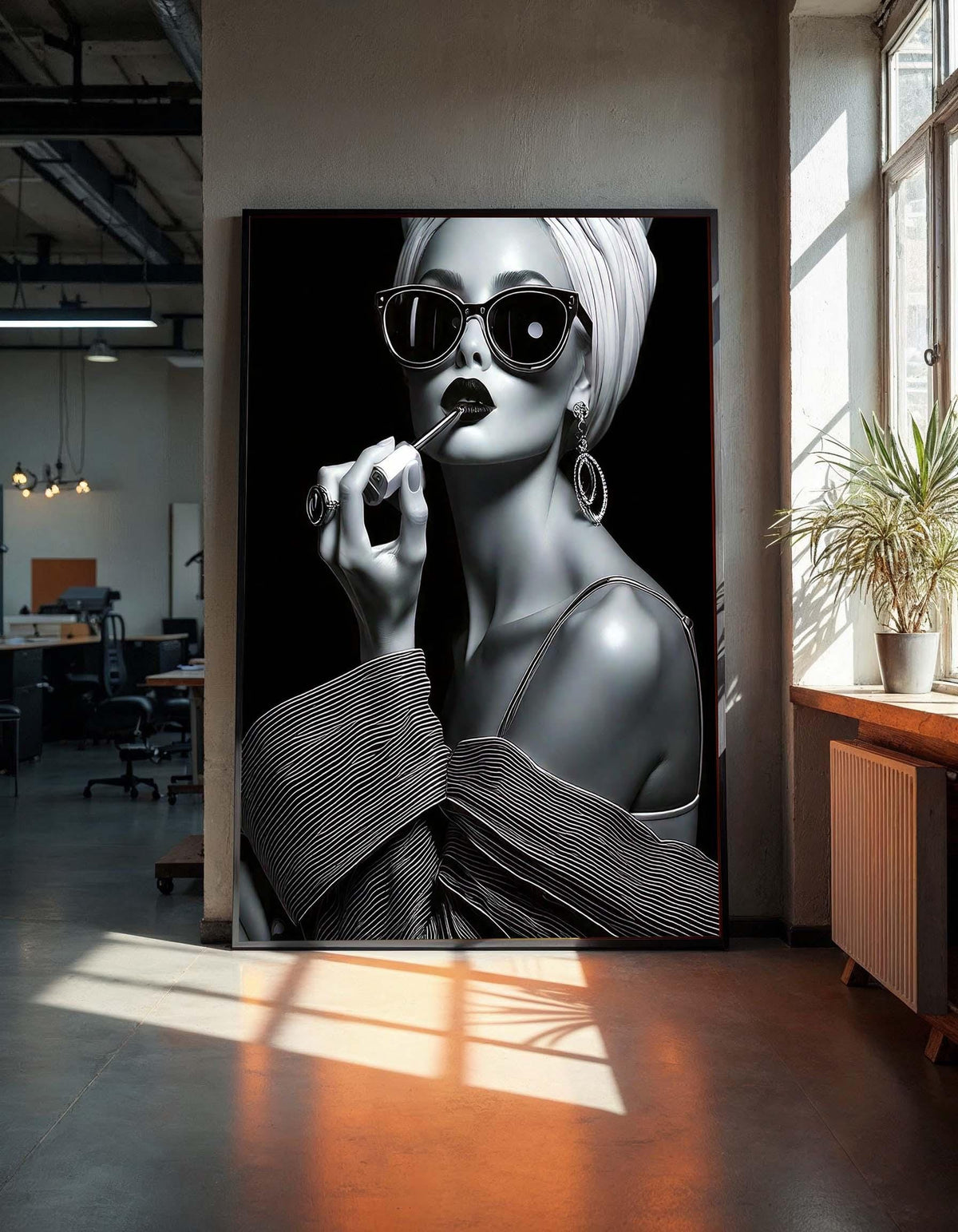Audrey Hepburn Black and White Art, Glamorous Vintage Woman Portrait, Elegant Wall Decor, Timeless Fashion Canvas, Retro Chic Art Gift