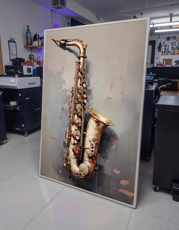 Saxophone Close-Up Painting - Realistic Music Instrument Wall Art, Jazz Lover Decor, Detailed Art for Musicians, Music Canvas Art