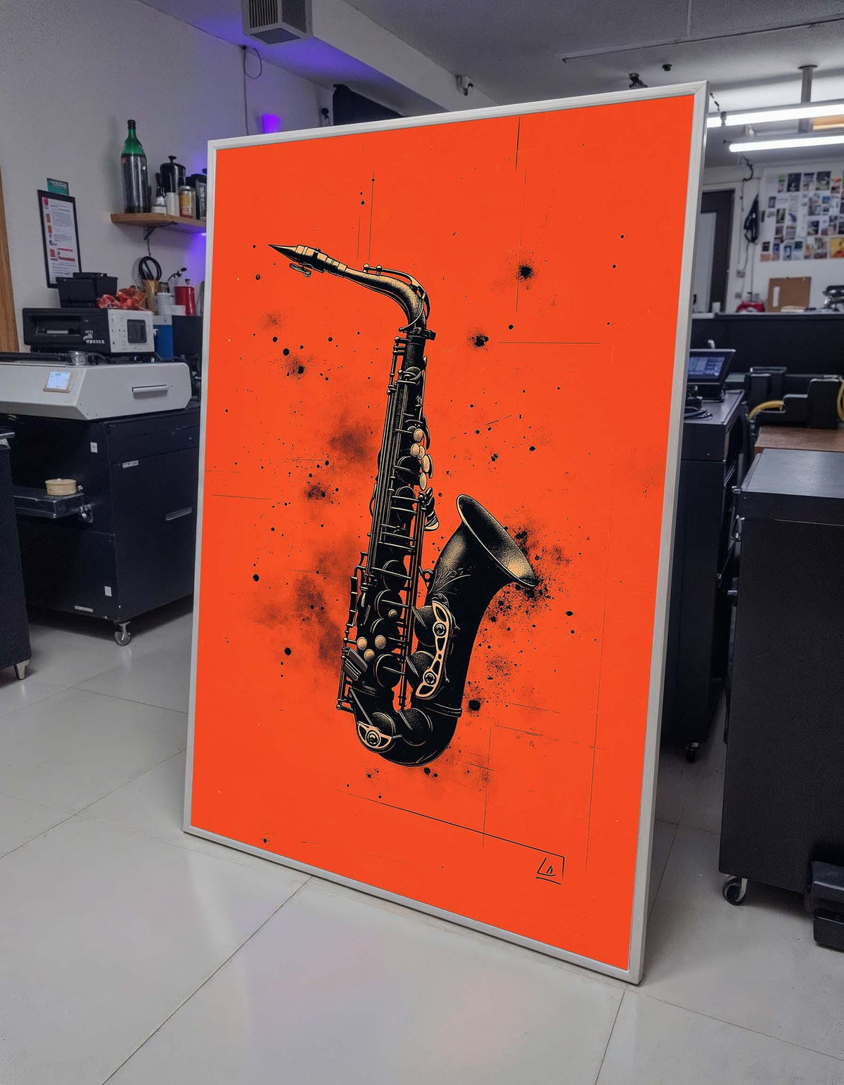 Bold Saxophone Art on Red Background - Stylish Jazz Music Decor, Unique Wall Art for Saxophone and Jazz Fans, Music Canvas Art