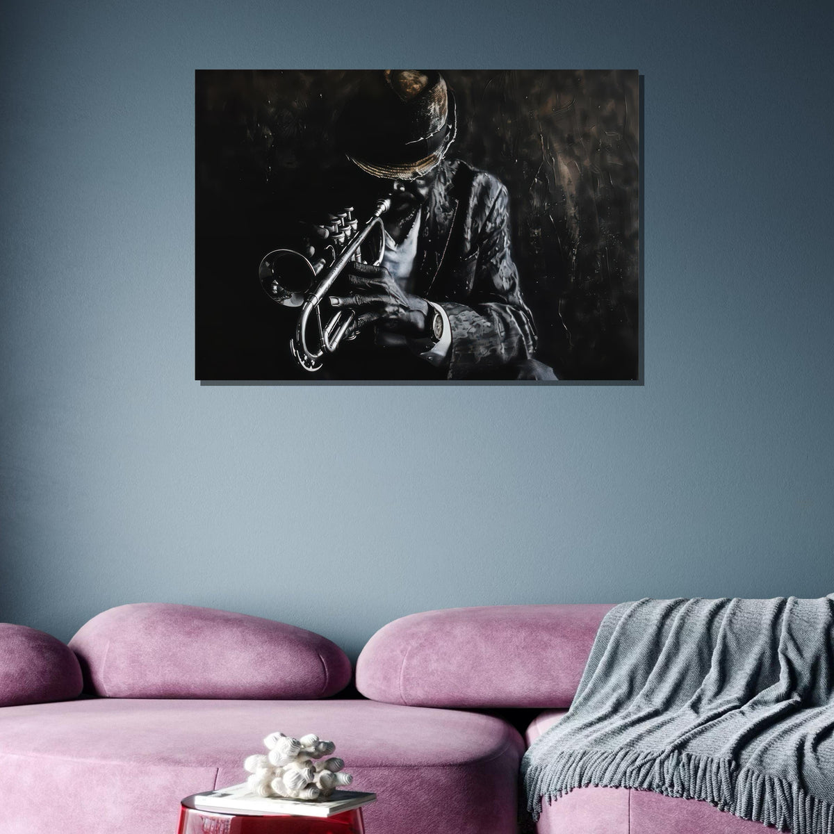 Abstract Saxophone Player Portrait - Colorful Jazz Art, Elderly Musician with Sax, Artistic Wall Decor for Music Lovers,Music Canvas Art