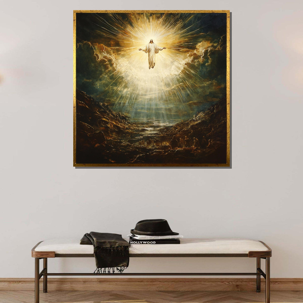 Ascension of Jesus in Radiant Light - Stunning Christian Wall Art for Faithful Homes, Religious Artwork ,Christian Gift