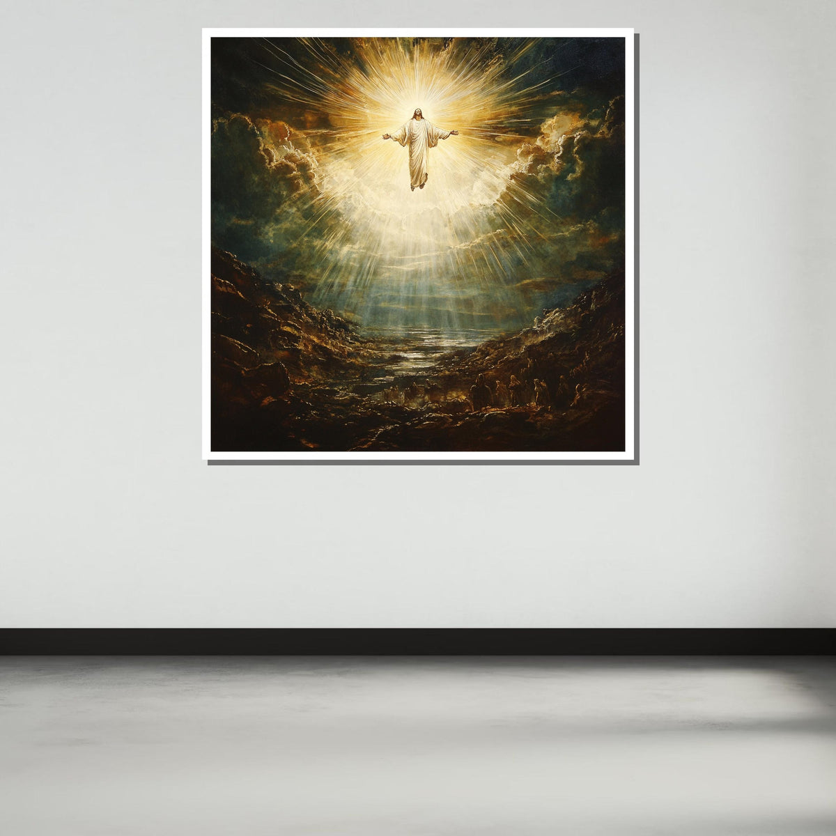 Ascension of Jesus in Radiant Light - Stunning Christian Wall Art for Faithful Homes, Religious Artwork ,Christian Gift