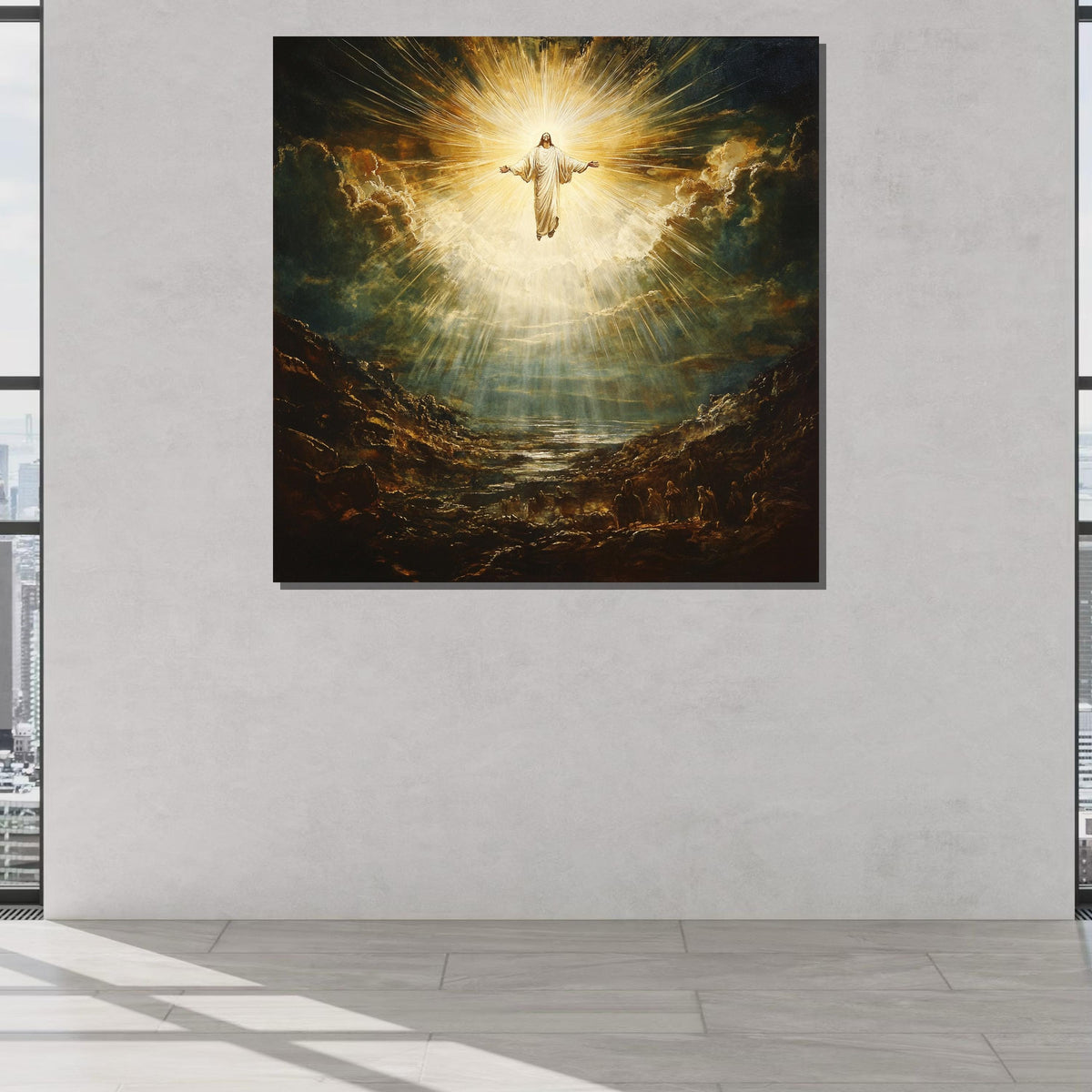 Ascension of Jesus in Radiant Light - Stunning Christian Wall Art for Faithful Homes, Religious Artwork ,Christian Gift