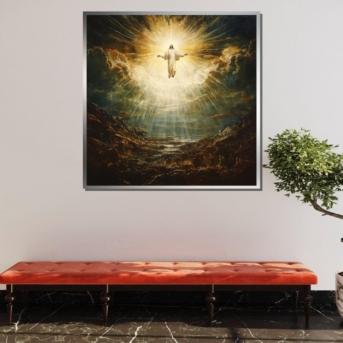 Ascension of Jesus in Radiant Light - Stunning Christian Wall Art for Faithful Homes, Religious Artwork ,Christian Gift