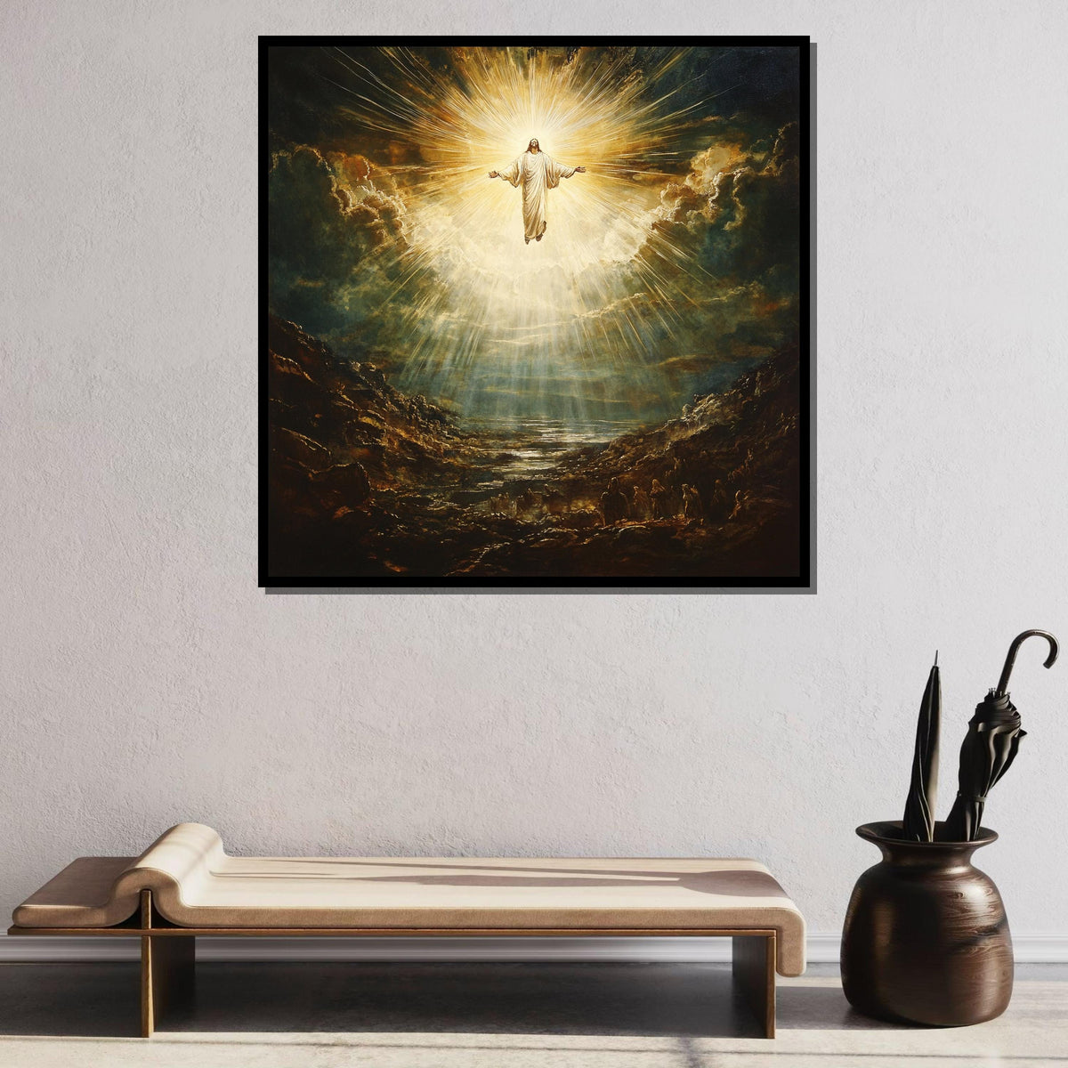 Ascension of Jesus in Radiant Light - Stunning Christian Wall Art for Faithful Homes, Religious Artwork ,Christian Gift