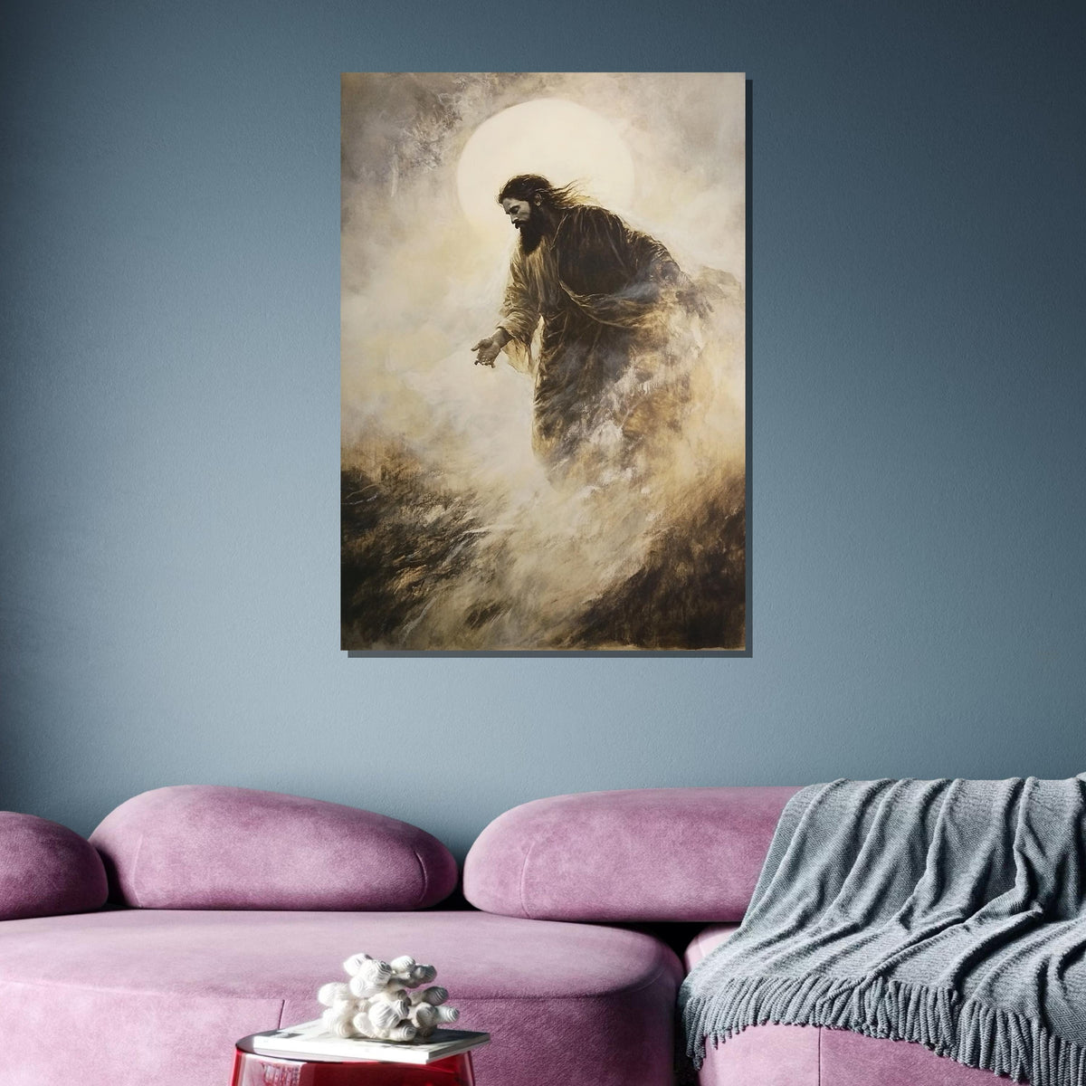 Jesus Walking in Light Canvas, Divine Presence Art, Spiritual Faith Wall Decor, Inspirational Religious Artwork, Ready to Hang