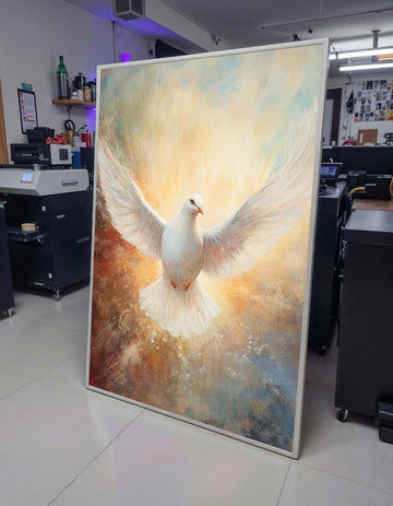 Peaceful Dove Canvas Art, Symbol of Hope and Spirit, Soothing Christian Wall Decor, Inspirational Religious Artwork, Ready to Hang