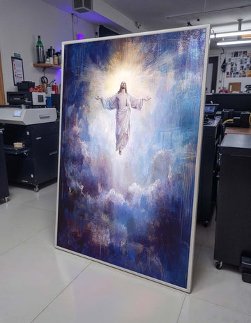 Ascension of Christ Canvas, Heavenly Jesus Artwork, Spiritual Christian Wall Decor, Divine Religious Art, Ready to Hang