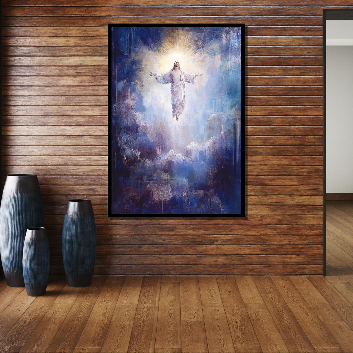 Ascension of Christ Canvas, Heavenly Jesus Artwork, Spiritual Christian Wall Decor, Divine Religious Art, Ready to Hang