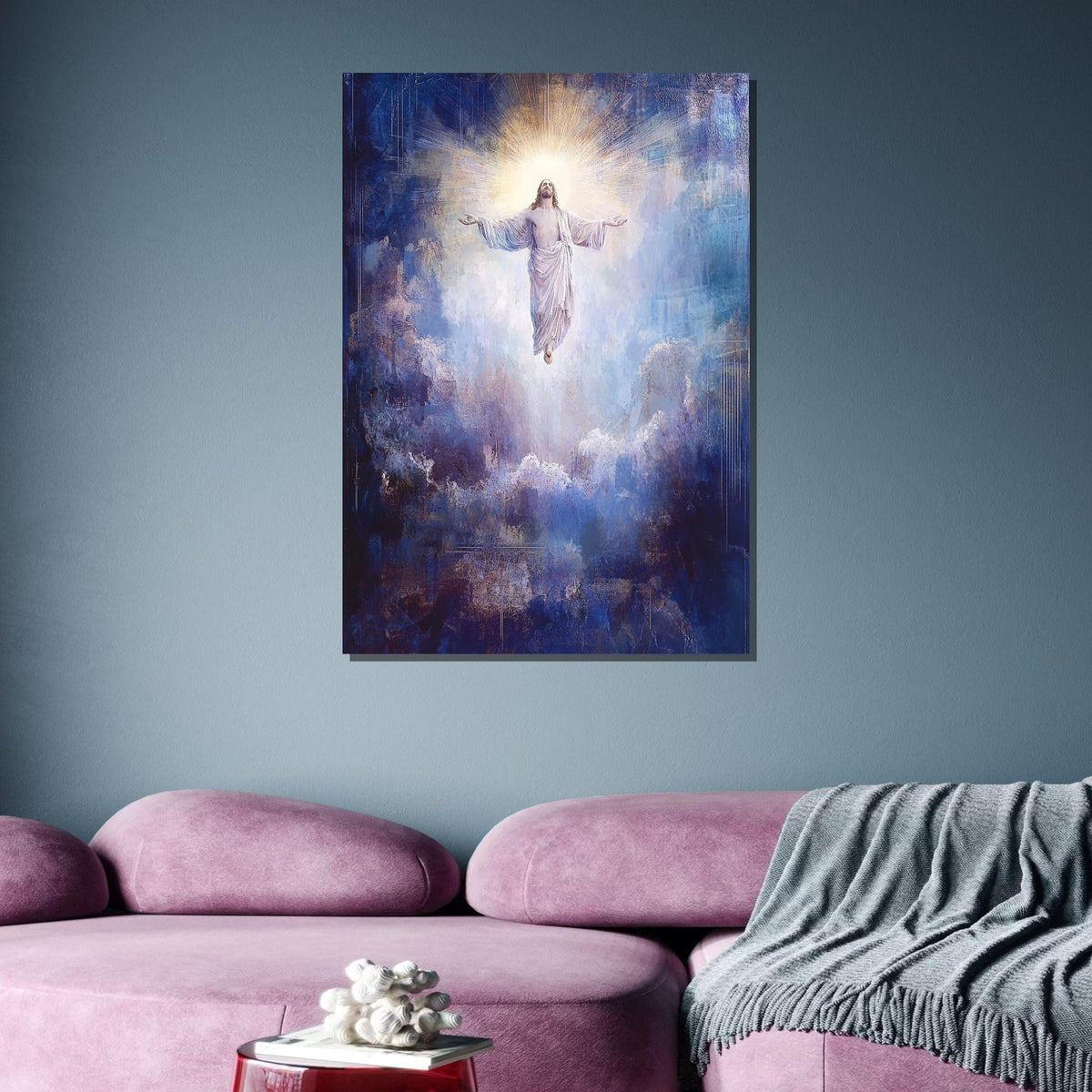 Ascension of Christ Canvas, Heavenly Jesus Artwork, Spiritual Christian Wall Decor, Divine Religious Art, Ready to Hang
