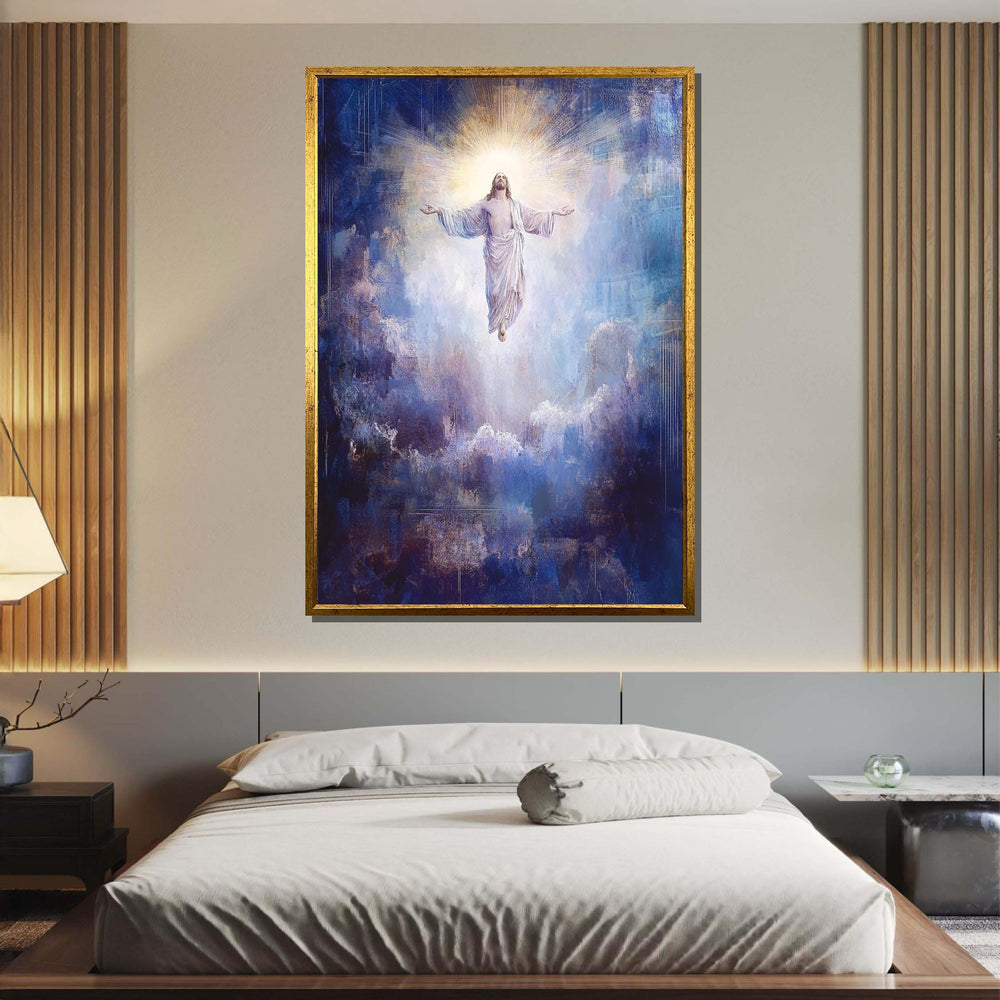 Ascension of Christ Canvas, Heavenly Jesus Artwork, Spiritual Christian Wall Decor, Divine Religious Art, Ready to Hang