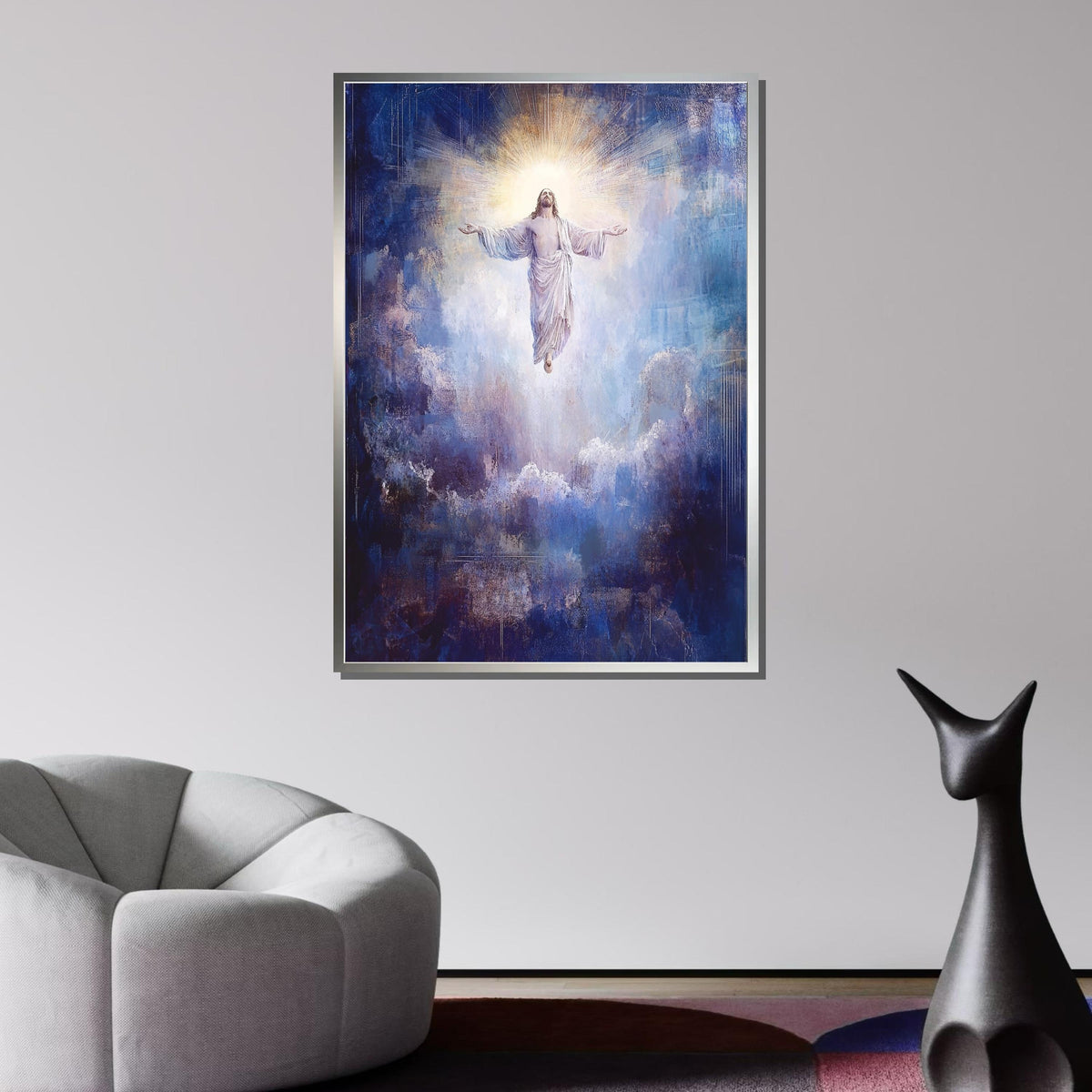 Ascension of Christ Canvas, Heavenly Jesus Artwork, Spiritual Christian Wall Decor, Divine Religious Art, Ready to Hang