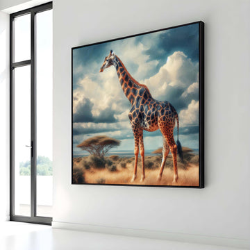 Majestic Giraffe in African Savanna, Wildlife Canvas Art, Safari Animal Wall Print, Nature Inspired Decor, Large Wall Art