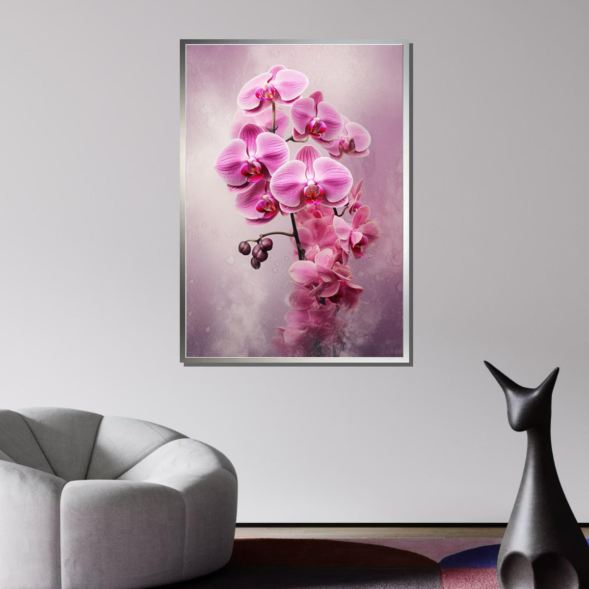 Elegant Pink Orchid Canvas, Orchid Flower Wall Art, Pink Floral Decor, Botanical Canvas Print, Orchid Art for Home,Flower Art,Floral Canvas
