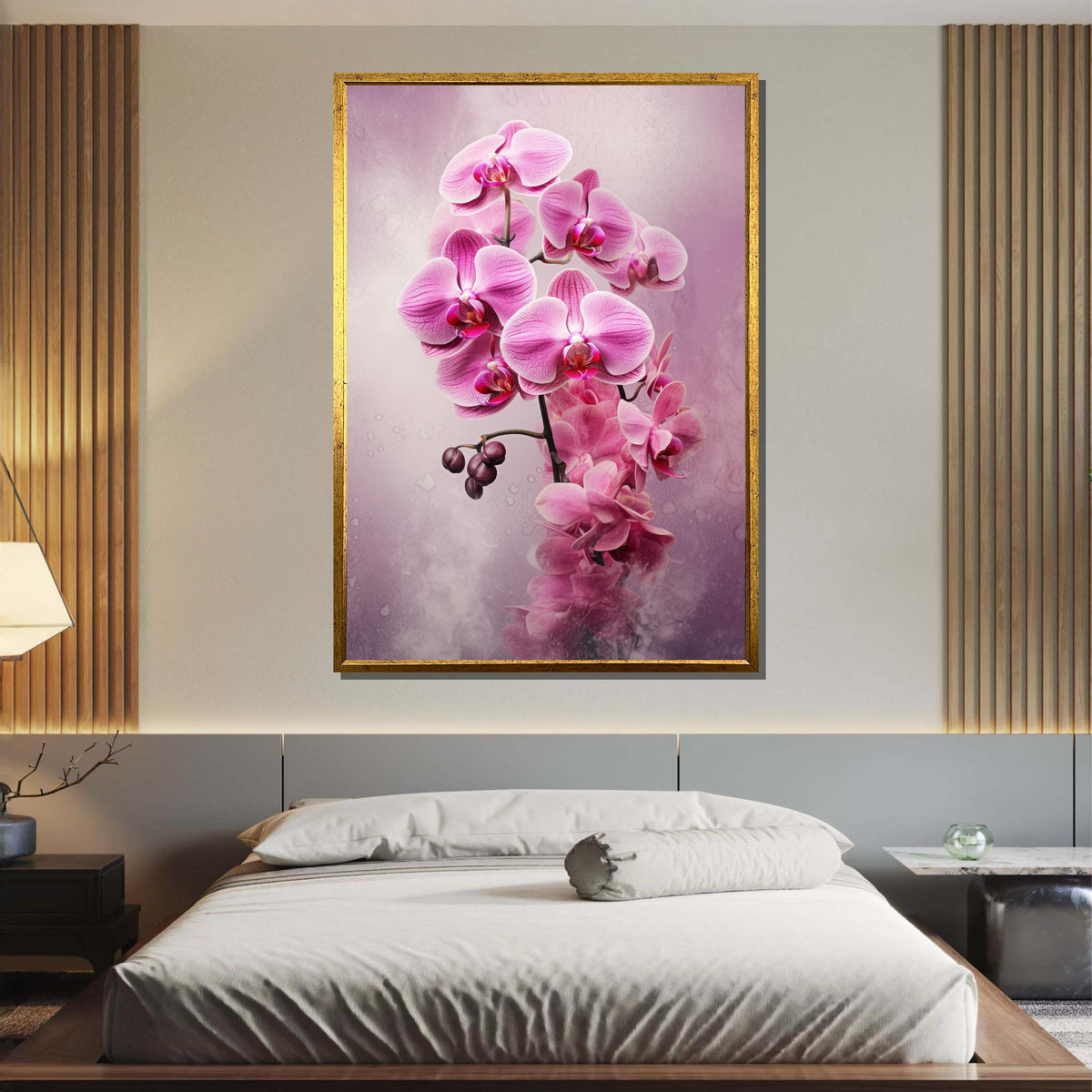 Elegant Pink Orchid Canvas, Orchid Flower Wall Art, Pink Floral Decor, Botanical Canvas Print, Orchid Art for Home,Flower Art,Floral Canvas