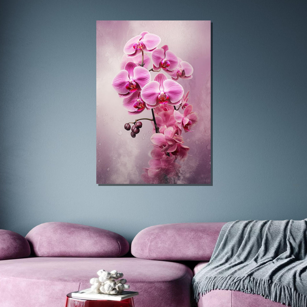 Elegant Pink Orchid Canvas, Orchid Flower Wall Art, Pink Floral Decor, Botanical Canvas Print, Orchid Art for Home,Flower Art,Floral Canvas