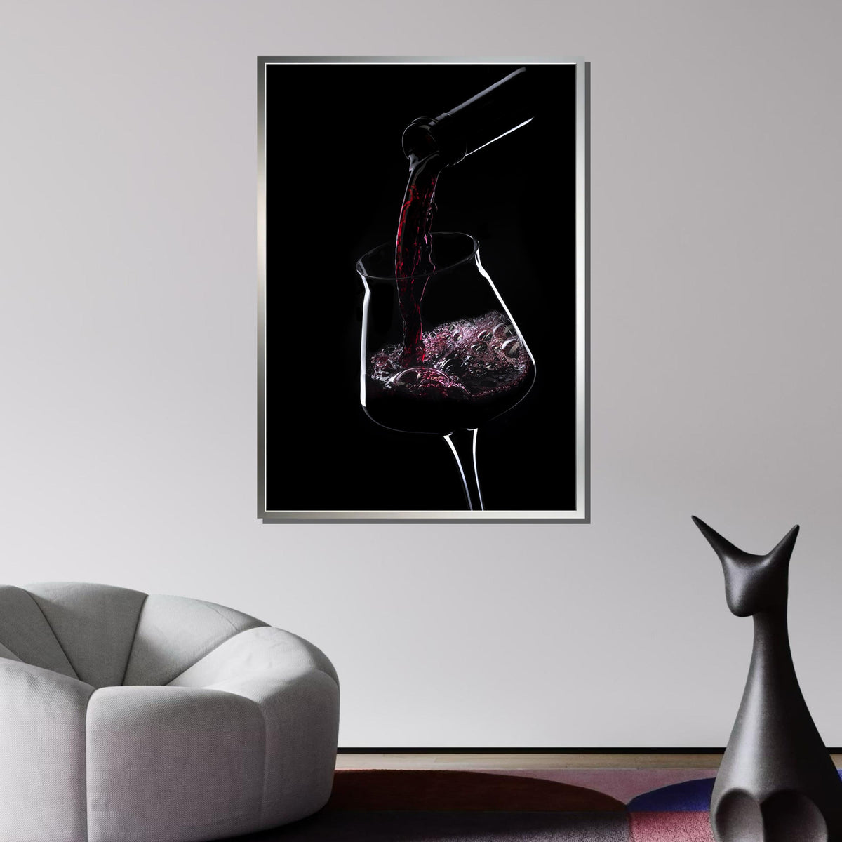 Pouring Red Wine Art, Wine Glass Canvas, Elegant Wine Decor, Minimalist Wall Art, Colorful Wine Glass Painting, Wine Lover’s Wall Art