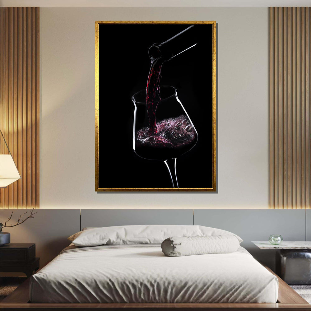 Pouring Red Wine Art, Wine Glass Canvas, Elegant Wine Decor, Minimalist Wall Art, Colorful Wine Glass Painting, Wine Lover’s Wall Art