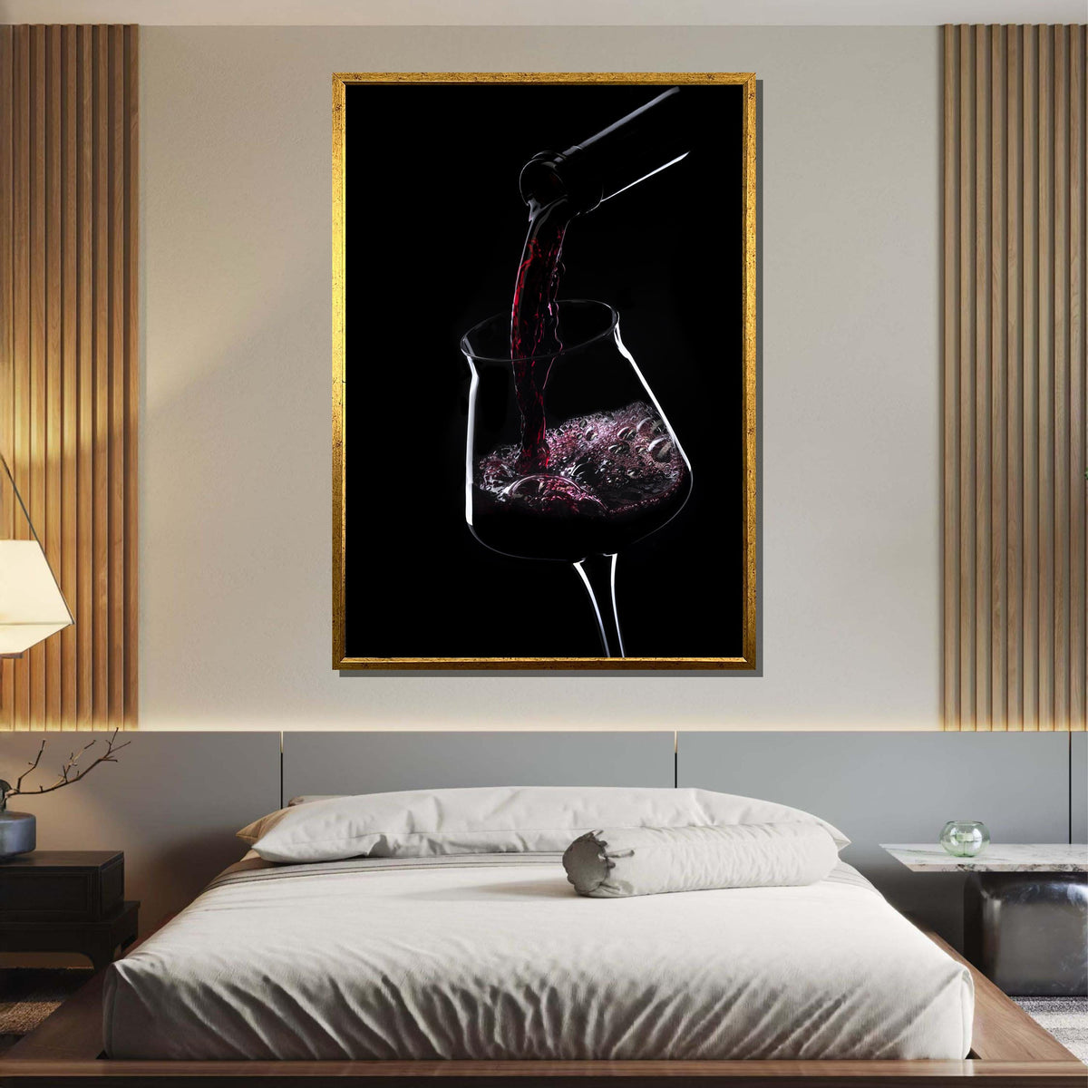 Pouring Red Wine Art, Wine Glass Canvas, Elegant Wine Decor, Minimalist Wall Art, Colorful Wine Glass Painting, Wine Lover’s Wall Art