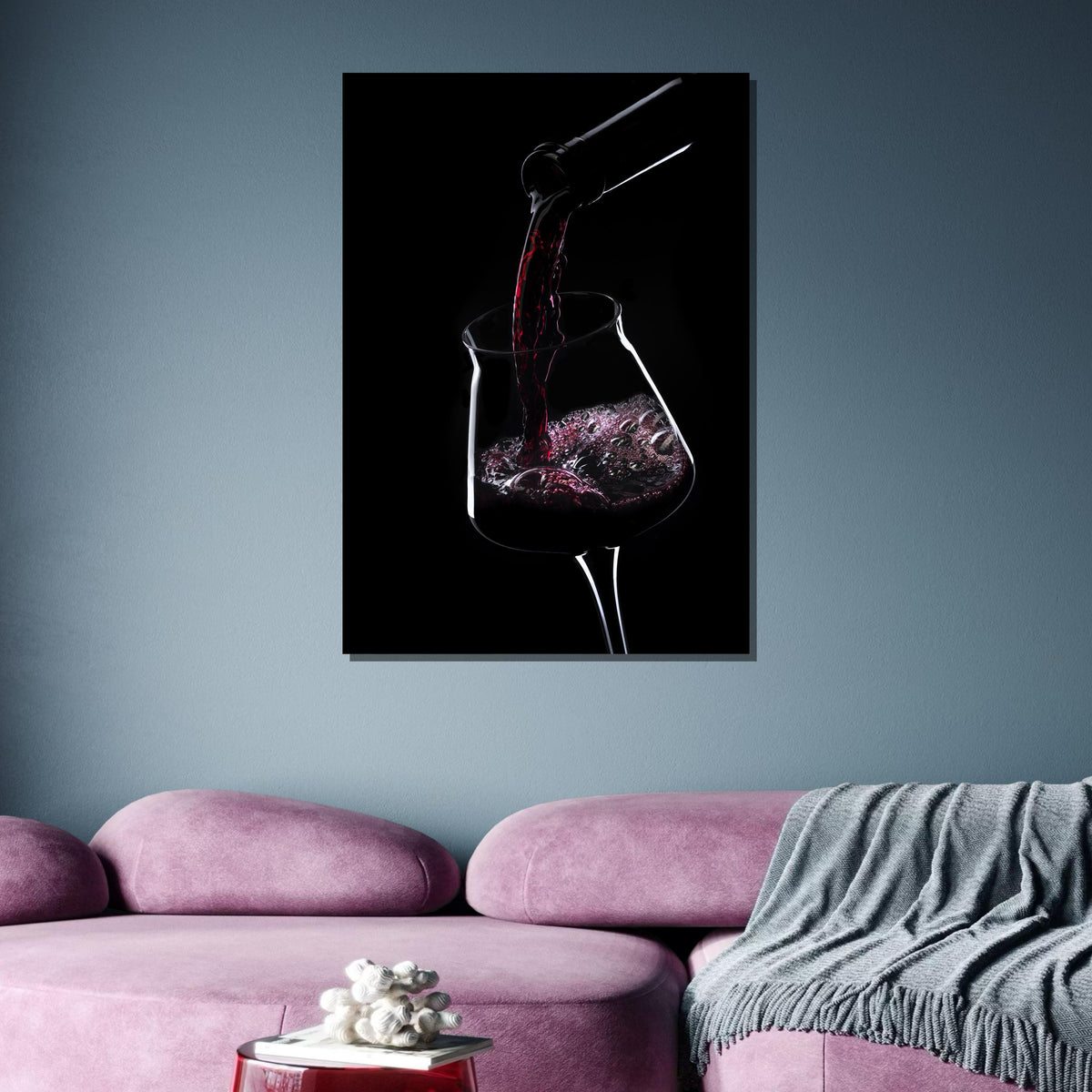 Pouring Red Wine Art, Wine Glass Canvas, Elegant Wine Decor, Minimalist Wall Art, Colorful Wine Glass Painting, Wine Lover’s Wall Art