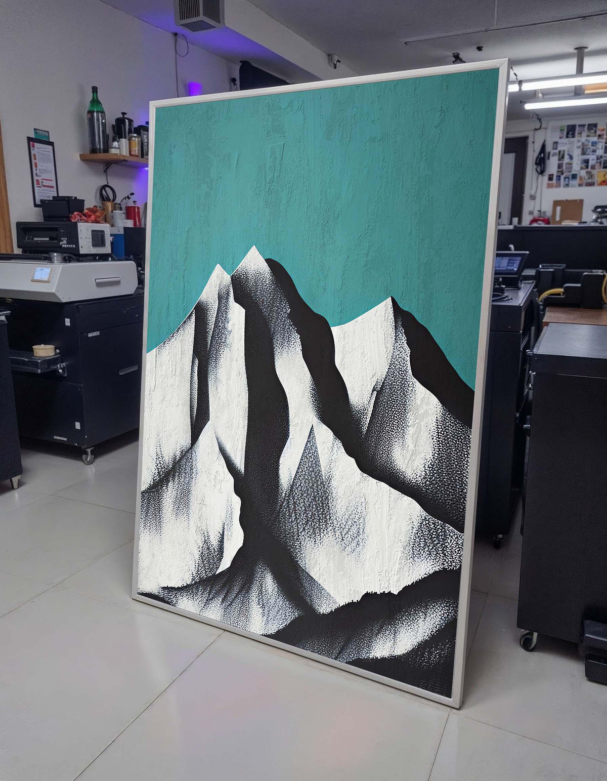 Abstract Mountain Art, Minimalist Mountain Canvas, Black and White Landscape Print, Modern Mountain Wall Art, Ready to Hang Decor