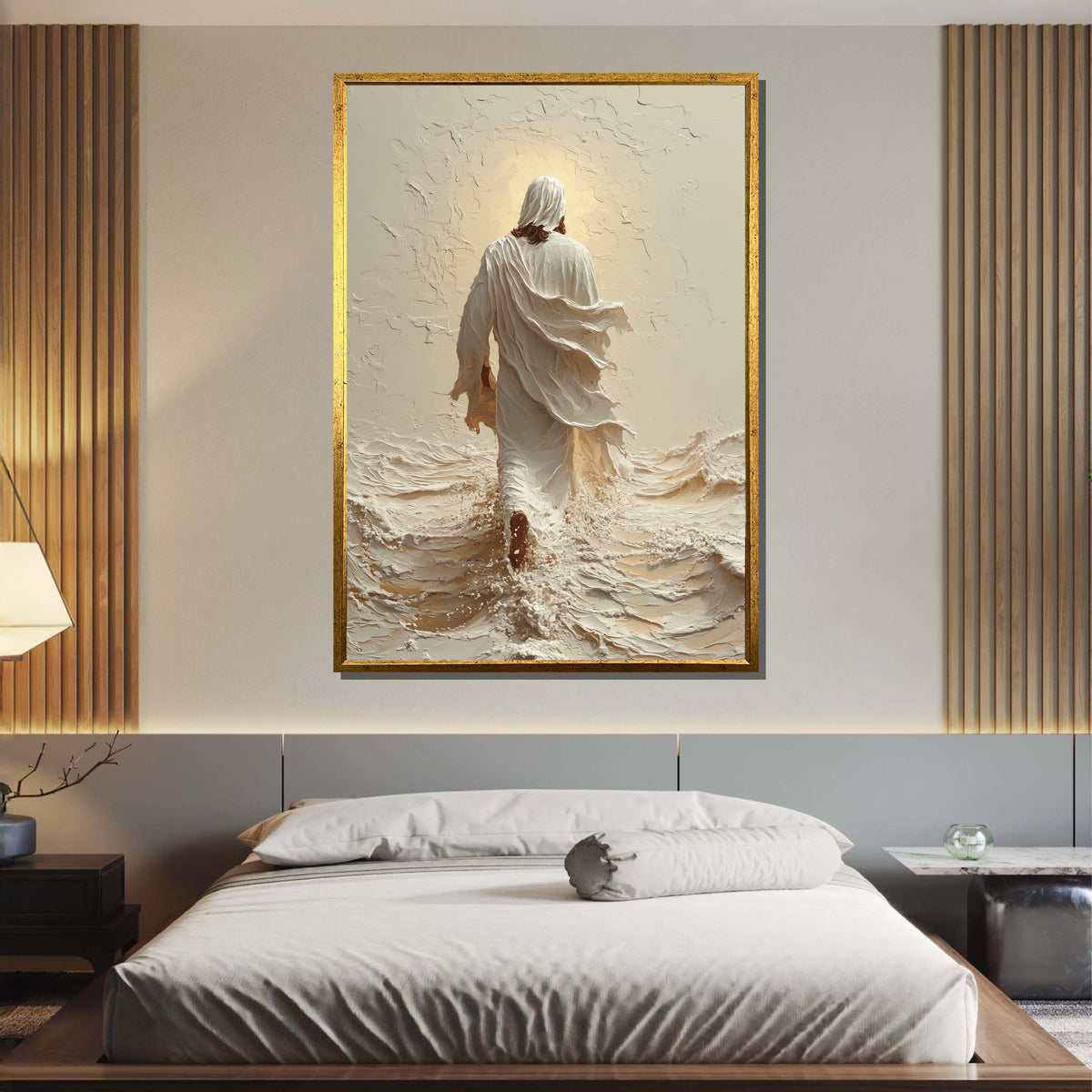 Path to Salvation Canvas Art, Jesus Walking Towards the Cross, Spiritual Journey Wall Decor, Inspirational Christian Artwork, Ready to Hang