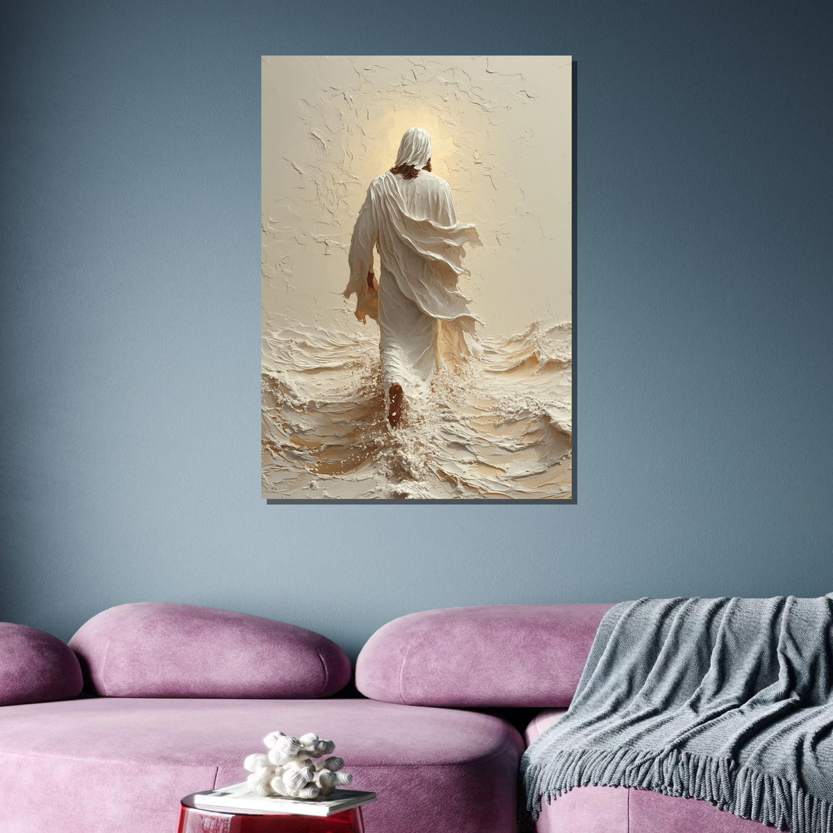 Path to Salvation Canvas Art, Jesus Walking Towards the Cross, Spiritual Journey Wall Decor, Inspirational Christian Artwork, Ready to Hang