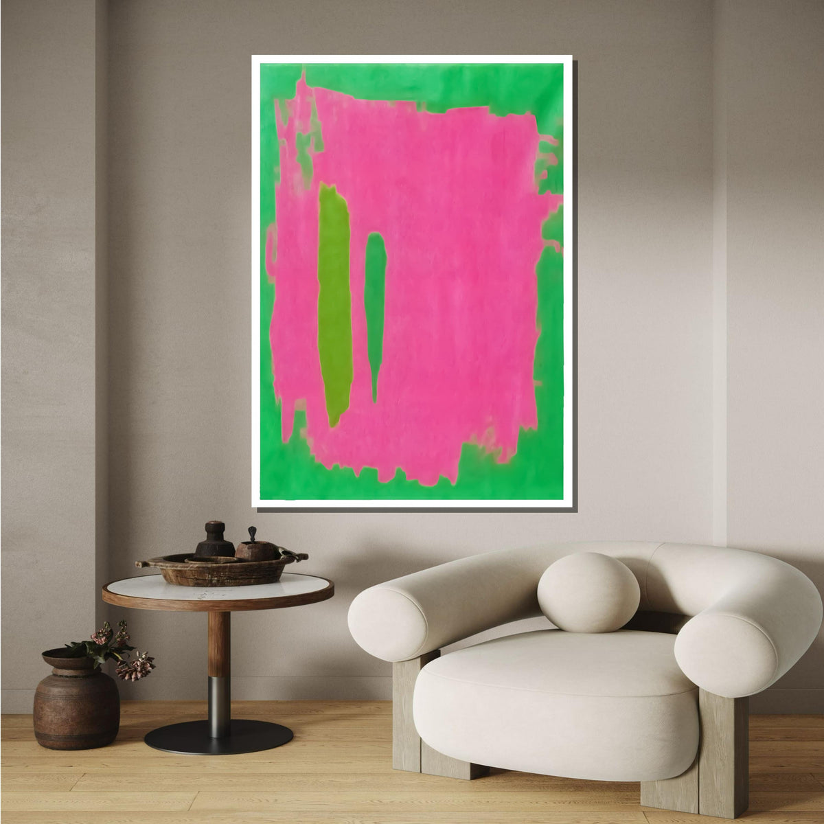 Pink-Green Mark Rothko Framed Canvas,Mark Rothko Wall Art, Art Reproduction,Rothko Reproduction,Rothko Print Poster,Abstract Canvas Wall Art