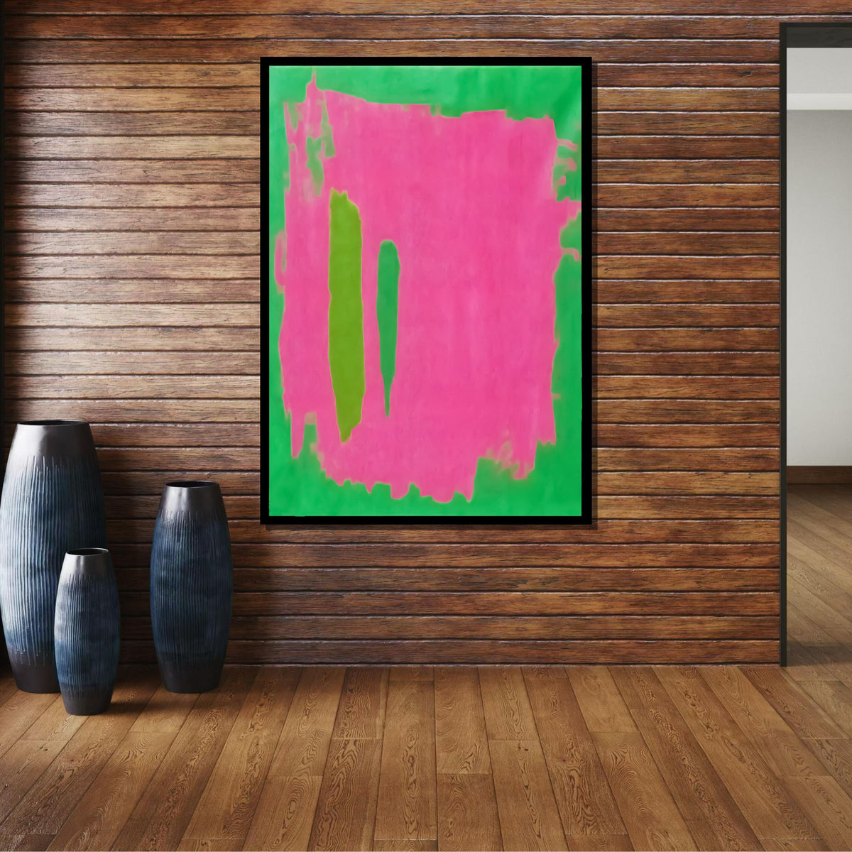 Pink-Green Mark Rothko Framed Canvas,Mark Rothko Wall Art, Art Reproduction,Rothko Reproduction,Rothko Print Poster,Abstract Canvas Wall Art