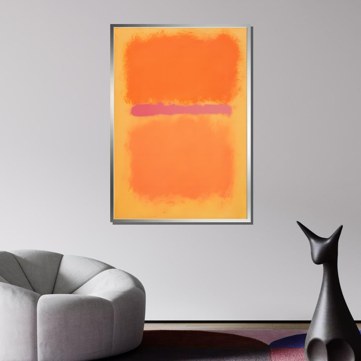 Yellow-Orange Mark Rothko Framed Canvas,Mark Rothko Wall Art, Art Reproduction,Rothko Reproduction,Rothko Print Poster,Abstract Canvas Art