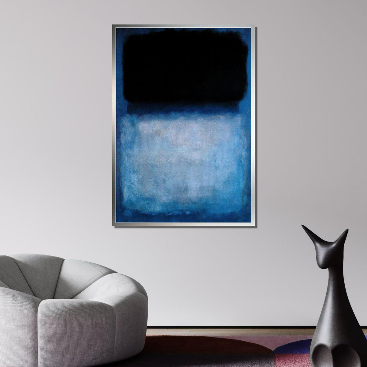 Black-Blue,Mark Rothko Framed Canvas,Mark Rothko Wall Art, Art Reproduction,Rothko Reproduction,Rothko Print Poster,Abstract Canvas Art