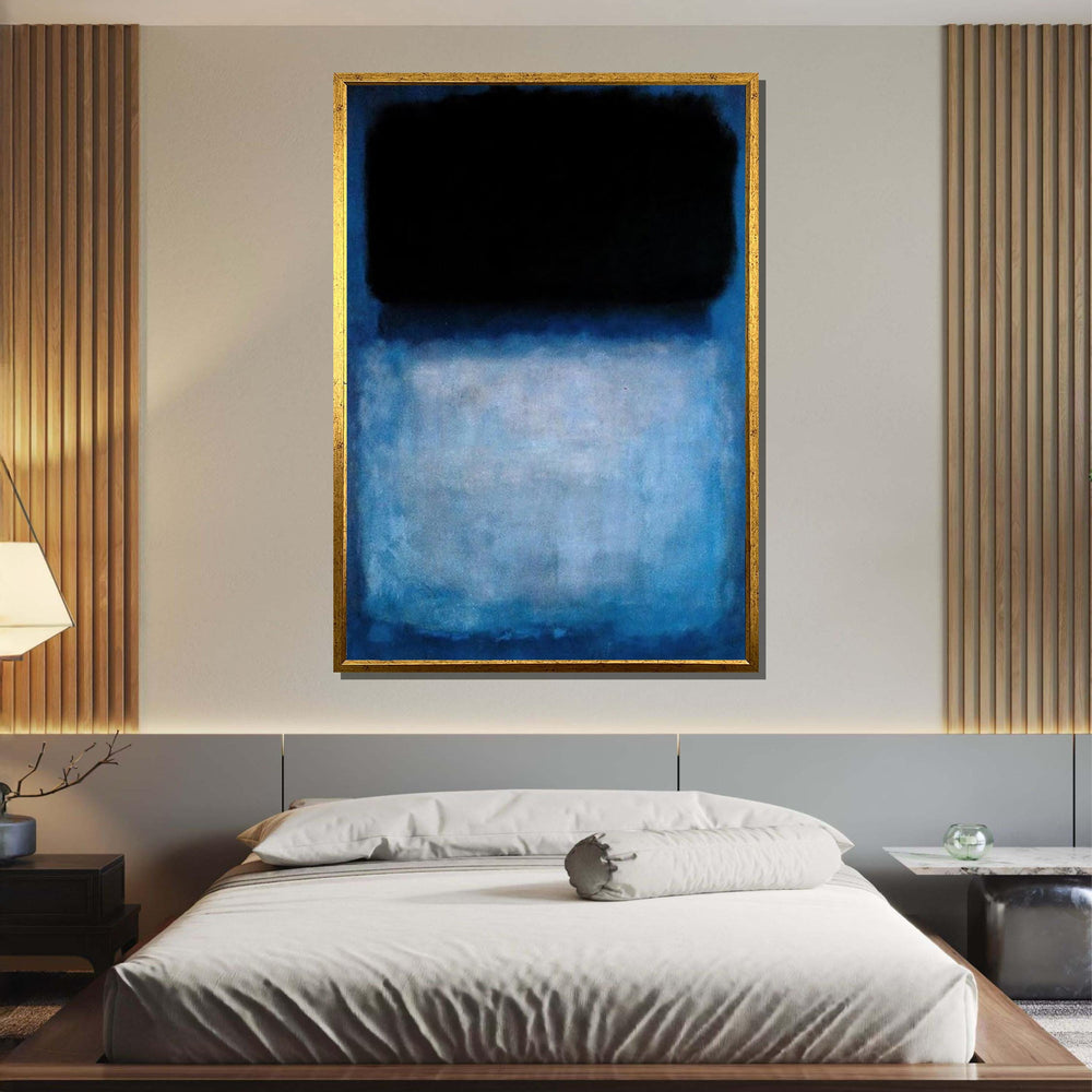 Black-Blue,Mark Rothko Framed Canvas,Mark Rothko Wall Art, Art Reproduction,Rothko Reproduction,Rothko Print Poster,Abstract Canvas Art