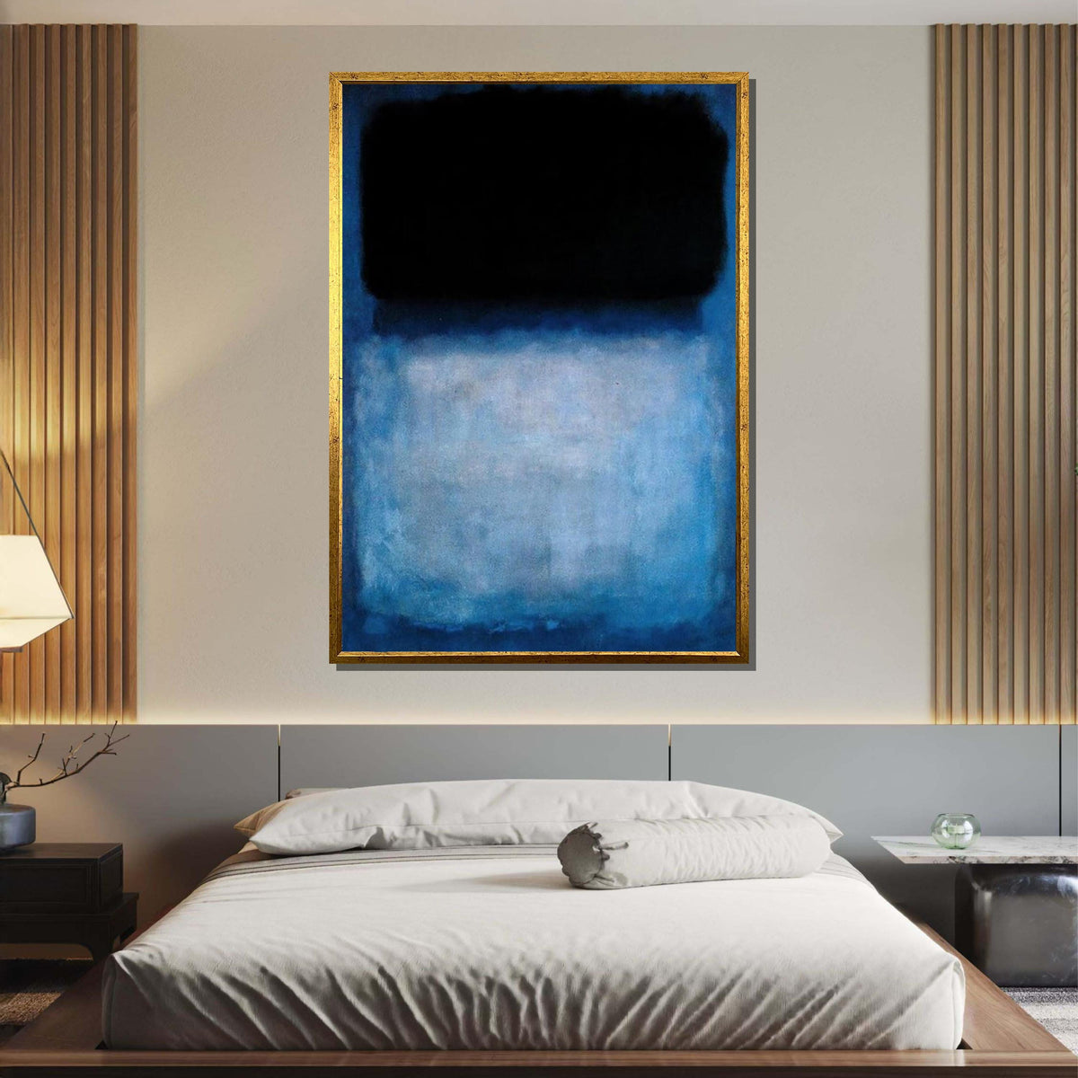 Black-Blue,Mark Rothko Framed Canvas,Mark Rothko Wall Art, Art Reproduction,Rothko Reproduction,Rothko Print Poster,Abstract Canvas Art